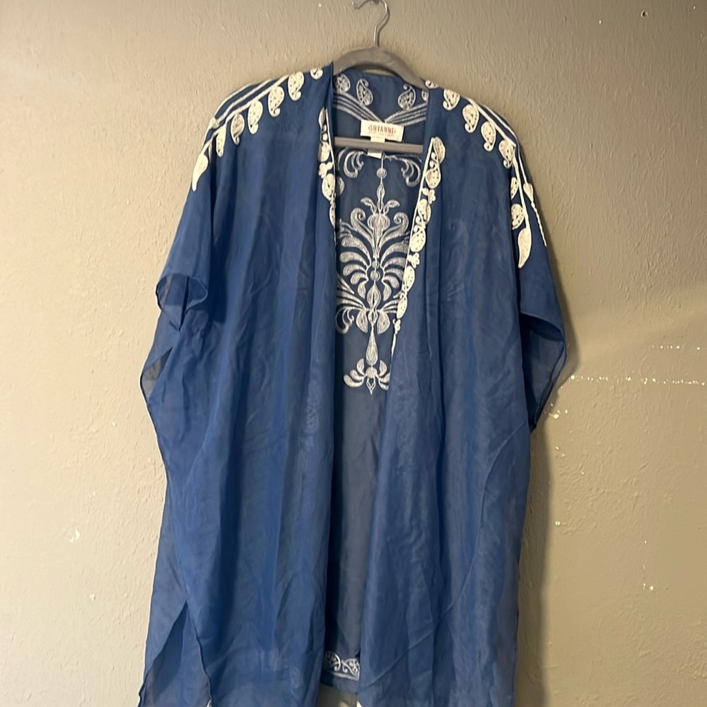 Blue country shawl.